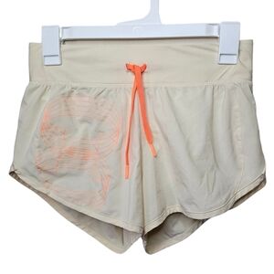 Under Armour Cream Orange Running Shorts Size Extra Small
